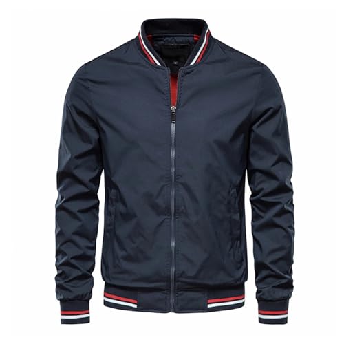 Frühling Sommer Jacke Männer Schwarz Casual Slim Fit Baseball Herren Jacken Herbst Hochwertige Jacken for Männer (Color : Navy, Size : 4XL) von CIRONI