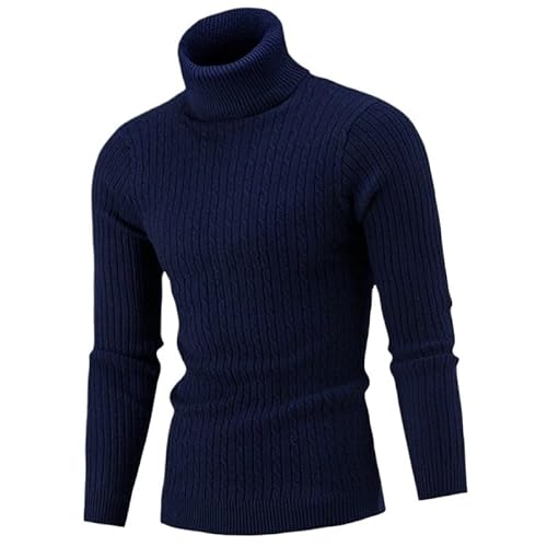 Herren Rollkragenpullover Herren Strickpullover Rollkragen Strickpullover Warmer Herrenpullover Slim Fit Freizeitpullover (Color : C1, Size : 4XL) von CIRONI