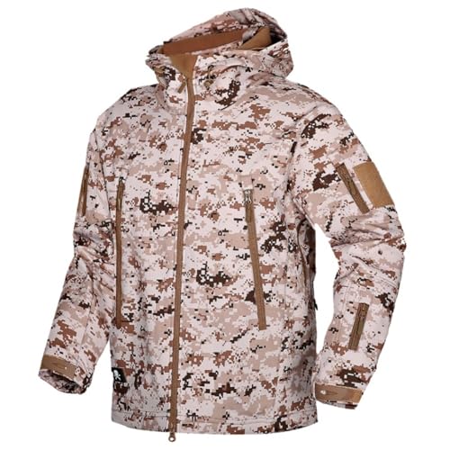 Militärische Taktische Winterjacke Männer Airsoft Kleidung Wasserdichte Windjacke Multicam Bomber Mantel Mann (Color : Desert digital, Size : 4XL) von CIRONI