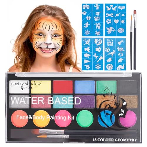 CIRULLI Kinderschminke set,18 Farben schminkpalette,kinderschminken,Waschbar Farben Wasserbasis Kinderschminke Set, Halloween schminke,Theaterschminke kinder,Weihnachten schminke,Spielzeug Kosmetik CIRULLI Kinderschminke set,18 Farben schminkpalette,kinderschminken,Waschbar Farben Wasserbasis Kinderschminke Set, Halloween schminke,Theaterschminke kinder,Weihnachten schminke,Spielzeug Kosmetik von CIRULLI