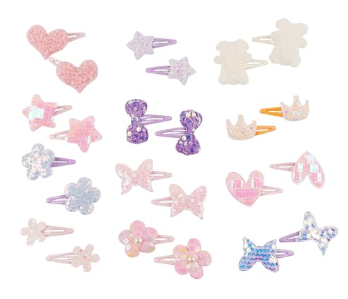 12-Paar Haarspangen für Mädchen Haarzubehör für Kind Nette Glitter Kleinkind Mädchen Haarzubehör Mehrfarbig geformt von CISMARK
