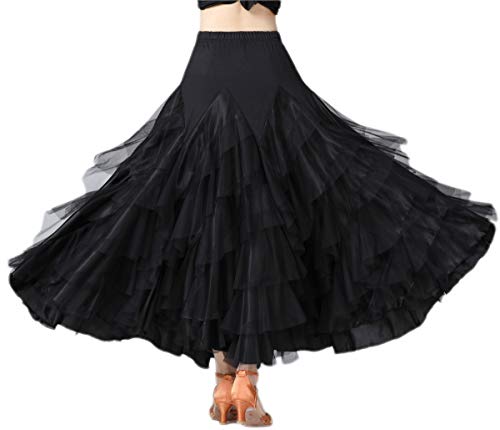 Langer moderner Flamenco Walzer Standard Ballsaal Tanz Fancy Training Rock Schwarz von CISMARK