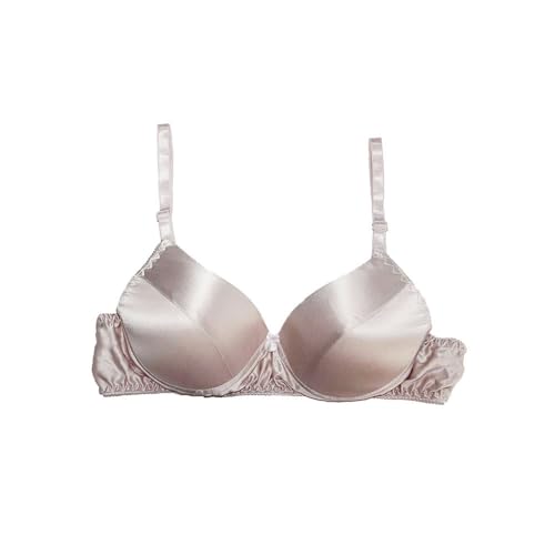 CISULI 100% Reine Seidensatin BH B/C Cup ohne Bügel Damen Büstenhalter antiallergisch atmungsaktiv kühl im Sommer (DE/NL/SE/PL, Numerisch, 34, 36, Regular, Petite, 02) von CISULI