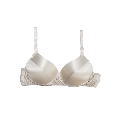 CISULI 100% Reine Seidensatin BH B/C Cup ohne Bügel Damen Büstenhalter antiallergisch atmungsaktiv kühl im Sommer (DE/NL/SE/PL, Numerisch, 36, 38, Regular, Petite, 01) von CISULI