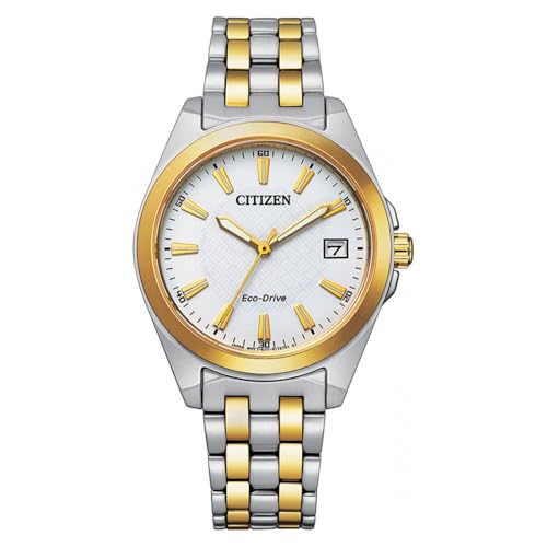 CITIZEN EO1214-82A Eco Drive Uhr Damenuhr Edelstahl 10 bar Analog Datum Bicolor von CITIZEN