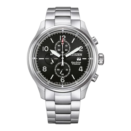 CITIZEN Herren Eco-Drive Solar Armbanduhr aus Titan mit Titan Band - Chronograph - CA0810-88E von Citizen