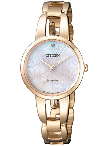 Citizen Damen Analog Quarz Uhr mit Edelstahl beschichtet Armband EM0433-87D von CITIZEN