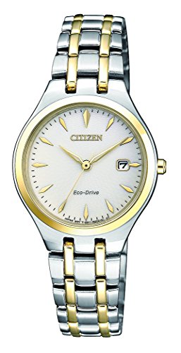 CITIZEN Damen Analog Solar Uhr mit Edelstahl Armband EW2484-82B von CITIZEN