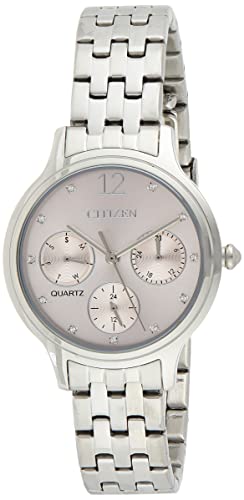 Citizen Damen-Armbanduhr ED8180-52X Chronograph, Quarzkristall, rosa Zifferblatt von CITIZEN