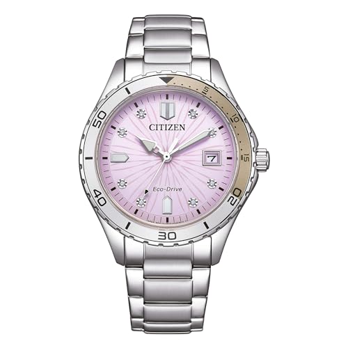 CITIZEN Eco Drive Lady FE6170-88L Women's Watch with pink Steel Background and Diamonds von CITIZEN