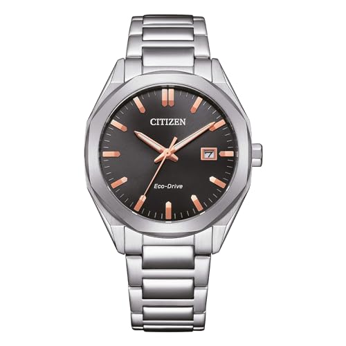 CITIZEN Eco Drive Metropolitan Unisex time only Men's Watch BM7620-83E Black Steel Background von CITIZEN