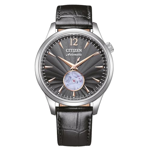 CITIZEN Herren Analog Automatik Uhr mit Leder Armband NH9131-14E von Citizen