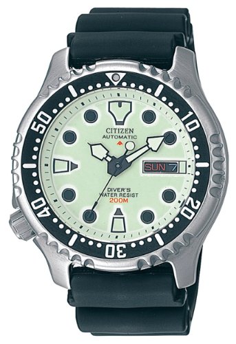 Citizen Promaster Diver NY0040-09W - Herren-Armbanduhr 200 m Automatik, Beige/Schwarz, Armband von Citizen