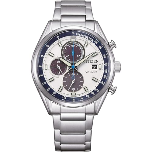 CITIZEN Metropolitan Chrono CA0459-79A Men's Chronograph Watch with White Steel Background von CITIZEN