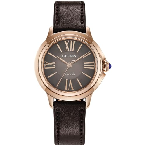CITIZEN Damen Analog Eco-Drive Uhr mit Leder Armband EM1163-09X von Citizen
