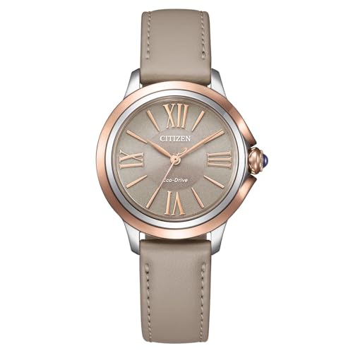 CITIZEN Damen Analog Eco-Drive Uhr mit Leder Armband EM1166-01Z von Citizen