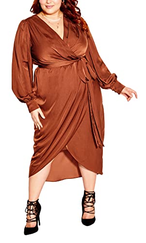 CITY CHIC Damen Plus Size Opulent Kleid, Cocoa, 46 (Übergröße) von CITY CHIC