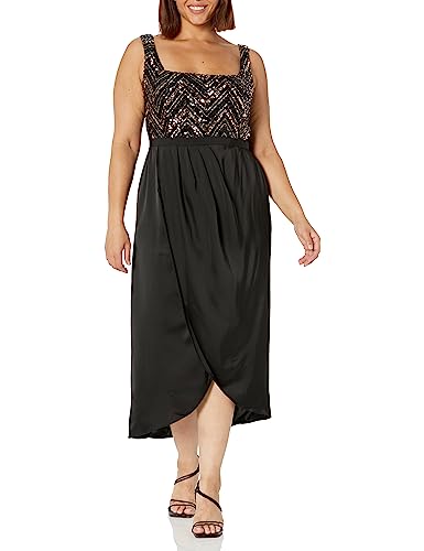 CITY CHIC Damen Plus Size Pailletten Mieder Kleid, Bronze, 42 von CITY CHIC