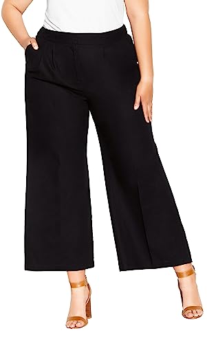 CITY CHIC Damen Plus Size Sicilian Split Casual Pants, Black, 48 von CITY CHIC