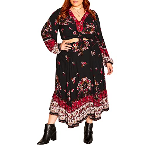 CITY CHIC Damen Plus Size Skirt Folklore Baby Rock, Free Spirit, 48 Mehr von CITY CHIC