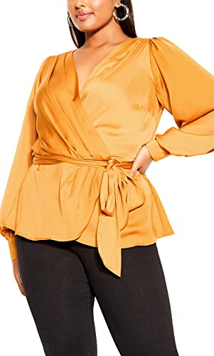 CITY CHIC Damen Plus Size Top opulent Klassisches Hemd, Honig, 40 Mehr von CITY CHIC