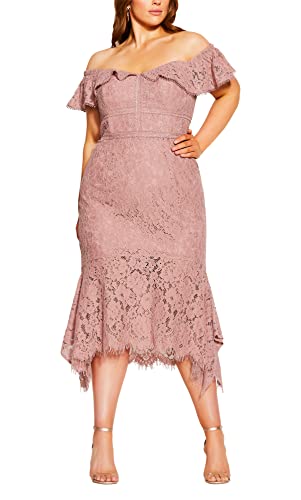 CITY CHIC Damen Übergröße Angel Lace Ff Kleid, Rose, 48 von CITY CHIC