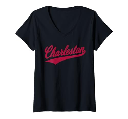 Damen Charleston South Carolina Variety Script Retro-Sport-Trikot T-Shirt mit V-Ausschnitt Damen Charleston South Carolina Variety Script Retro-Sport-Trikot T-Shirt mit V-Ausschnitt von CITY OF CHARLESTON SC RETRO VINTAGE SCRIPT JERSEY