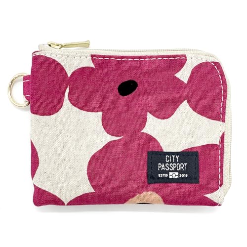 CITY PASSPORT All-in-One Passcase Kompaktes Münz- und Kartenetui, schlank, multifunktional, Reisebrieftasche, Nordic Flower Pink von CITY PASSPORT