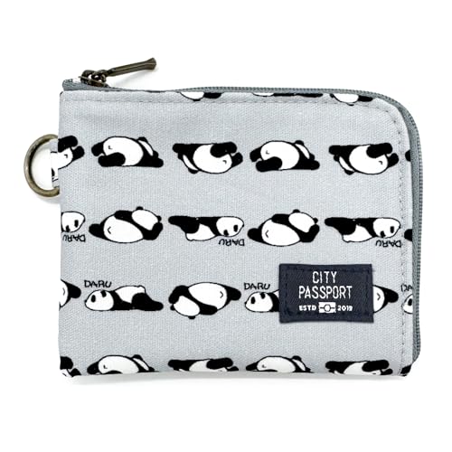 CITY PASSPORT All-in-One Passcase Kompaktes Münz- und Kartenetui, schlank, multifunktional, Reisebrieftasche, Panda-Grau von CITY PASSPORT