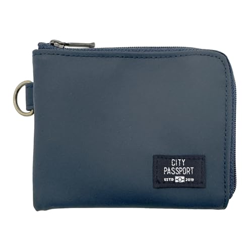 CITY PASSPORT Wasserdichte All-in-One Passcase Mini Wallet Compact Coin & Card Case für Reisen, Marineblau, All-in-One-Pass-Hülle von CITY PASSPORT