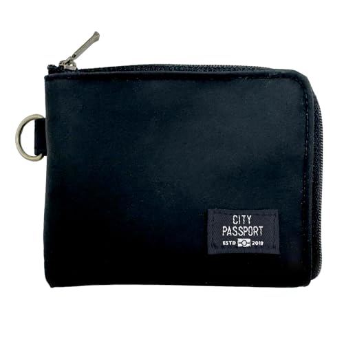 CITY PASSPORT Wasserdichte All-in-One Passcase Mini Wallet Compact Coin & Card Case für Reisen, Schwarz, All-in-One-Pass-Hülle von CITY PASSPORT