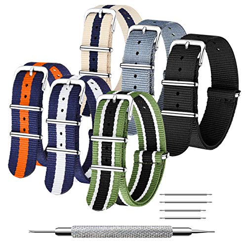 CIVO Uhrenarmband Uhrenarmbänder Premium Ballistic Nylon Armband Edelstahl Wölbung 18mm 20mm 22mm von CIVO