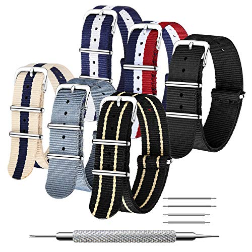 CIVO Uhrenarmband Uhrenarmbänder Premium Ballistic Nylon Armband Edelstahl Wölbung 18mm 20mm 22mm von CIVO