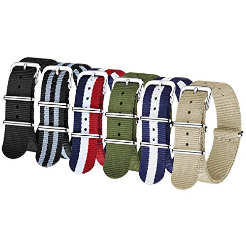 CIVO Armband Uhrenarmbänder Nylon Armband Nylon Ballistic Uhrenarmbänder 6 Packungen klare Farbe Nylon Ersatz Uhrenarmbänder für Männer Frauen von CIVO