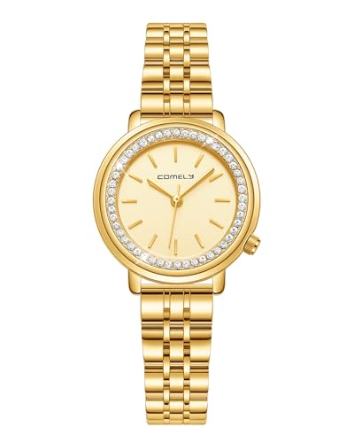 CIVO Armbanduhr Damen Edelstahl Armband: Elegant Analog Quarz Klein Diamant Uhr - Gold Wasserdicht Damenuhr Geschenke für Mama und Freundin von CIVO
