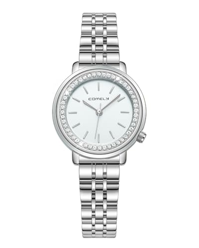 CIVO Armbanduhr Damen Edelstahl Armband: Elegant Analog Quarz Klein Diamant Uhr - Silber Wasserdicht Damenuhr Geschenke für Mama und Freundin von CIVO