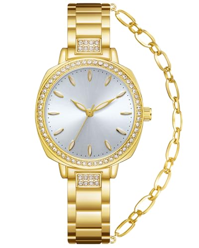 CIVO Armbanduhr Damen Edelstahl Armband: Klassische Quarz Analog Klein Diamant Uhr - Gold Wasserdicht Damenuhr von CIVO