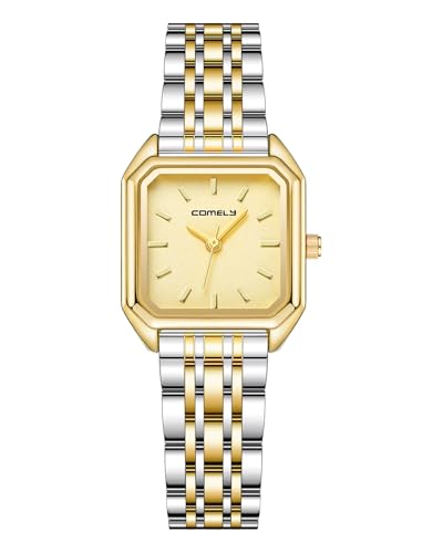 CIVO Armbanduhr Damen Gold Analog: Klein Einfach Eckig Uhren für Frauen - Edelstahl Wasserdicht Klassische Business Damenuhr von CIVO