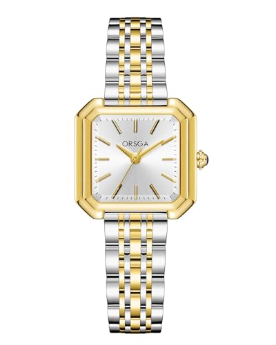 CIVO Armbanduhr Damen Gold und Silber: Edelstahl Eckig Analog Uhr für Frauen - Wasserdicht Lässig Damenuhr Mode Geschenke von CIVO