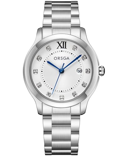 CIVO Armbanduhr Damen Silber Edelstahl Analog Minimalistisch Damenuhr Designer Wasserdicht Datum Runden Quarz Uhr Damen, Geschenke für Frauen von CIVO