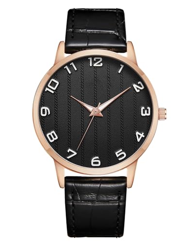 CIVO Armbanduhr Herren Uhr Lederarmband: Wasserdicht Analog Elegante - Schwarz Herrenuhren für Männe von CIVO