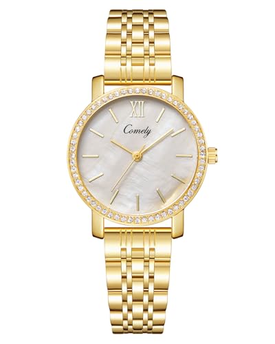 CIVO Damen Uhr Edelstahl Armbanduhr: Modern Gold Uhren für Frauen - Wasserdicht Analog Damenuhr von CIVO