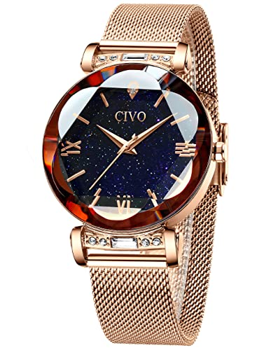 CIVO Damen Uhren Wasserdicht Analog Quarz Elegantes Beiläufig Designer Armbanduhr Geschenk für Damen von CIVO