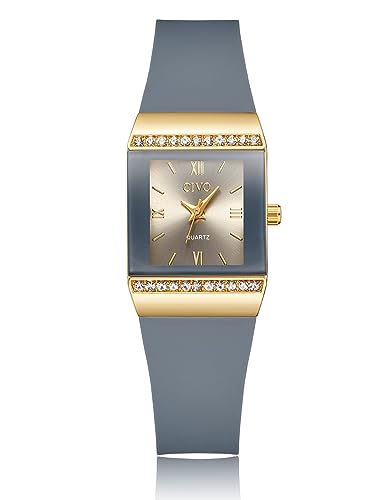 CIVO Damenuhr Analoge Rechteck Uhr Damen Wasserdicht Elegant Einfach Damen Armbanduhr Lässige Uhren für Frauen Damen Mode Kleid Beiläufig Designer Quarzuhr Business von CIVO