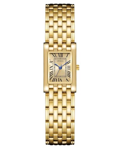 CIVO Damenuhr Gold Armbanduhr Vintage: Klein Uhren Damen Edelstahl - Eckig Frauen Uhr Römische Nummer Designer von CIVO