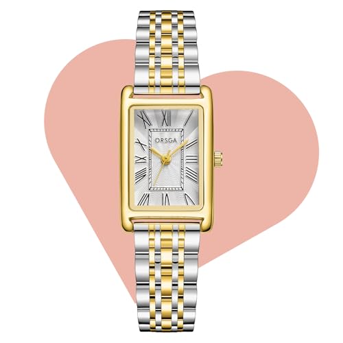 CIVO Damenuhr Gold Edelstahl Armbanduhr: Rechteckige Uhren Damen Analog Quarz - Vintage Frauen Uhr Klein Zifferblatt Klassische von CIVO