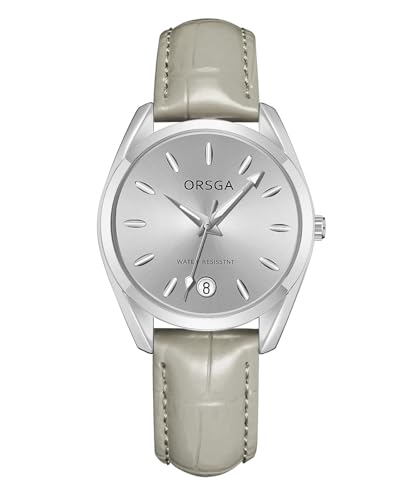 CIVO Damenuhr Lederarmband Armbanduhr Damen: Grau Analog Business Uhren für Frauen - Wasserdicht Quarz Damen Uhr von CIVO