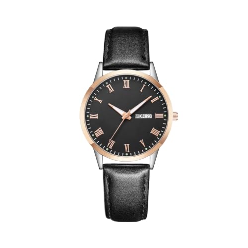 CIVO Damenuhr Lederarmband-Schwarz Analog-Datum Armbanduhr-Damen - Klassische Wasserdicht Leuchtend Uhr Damen Elegant Lässig Quarzuhr, Mode Geschenke für Frauen von CIVO