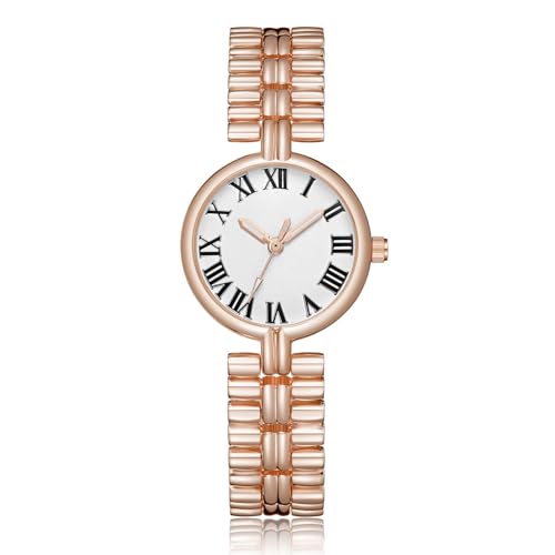 CIVO Damenuhr Rosègold Edelstahl Analog Armbanduhr Damen Römische Zahlen Design Mode Wasserdicht Leuchtend Uhren für Damen, Einfache Quarz Handuhr Geschenke für Frauen von CIVO