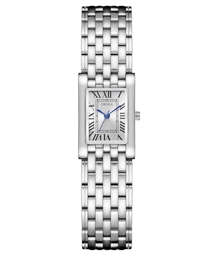 CIVO Damenuhr Silber Eckig Armbanduhr: Klein Uhren Damen Edelstahl Vintage Römische Nummer Designer von CIVO